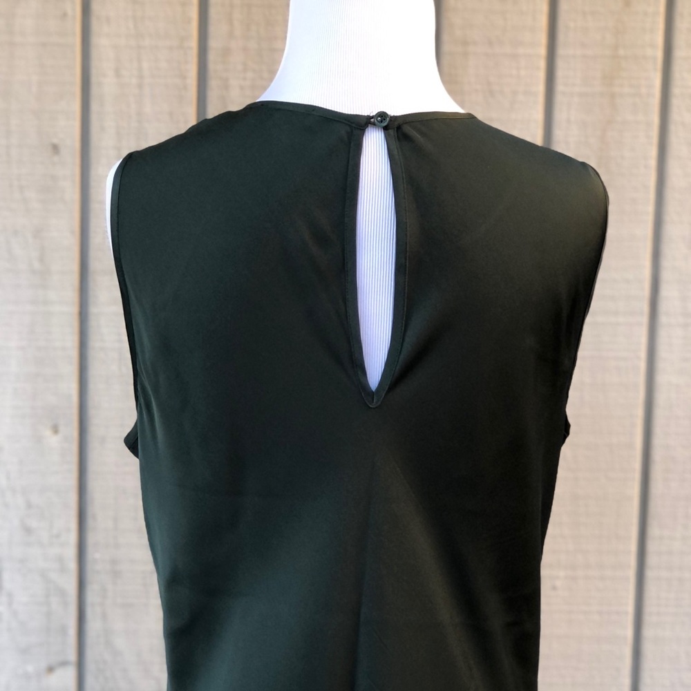 Quince Minimalist Silk Relaxed Fit Forest Green Sleeveless Maxi Dress size L - Picture 8 of 12
